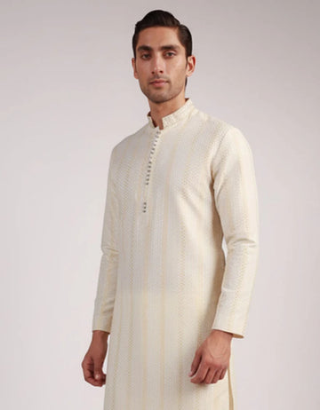 cream formal kurta