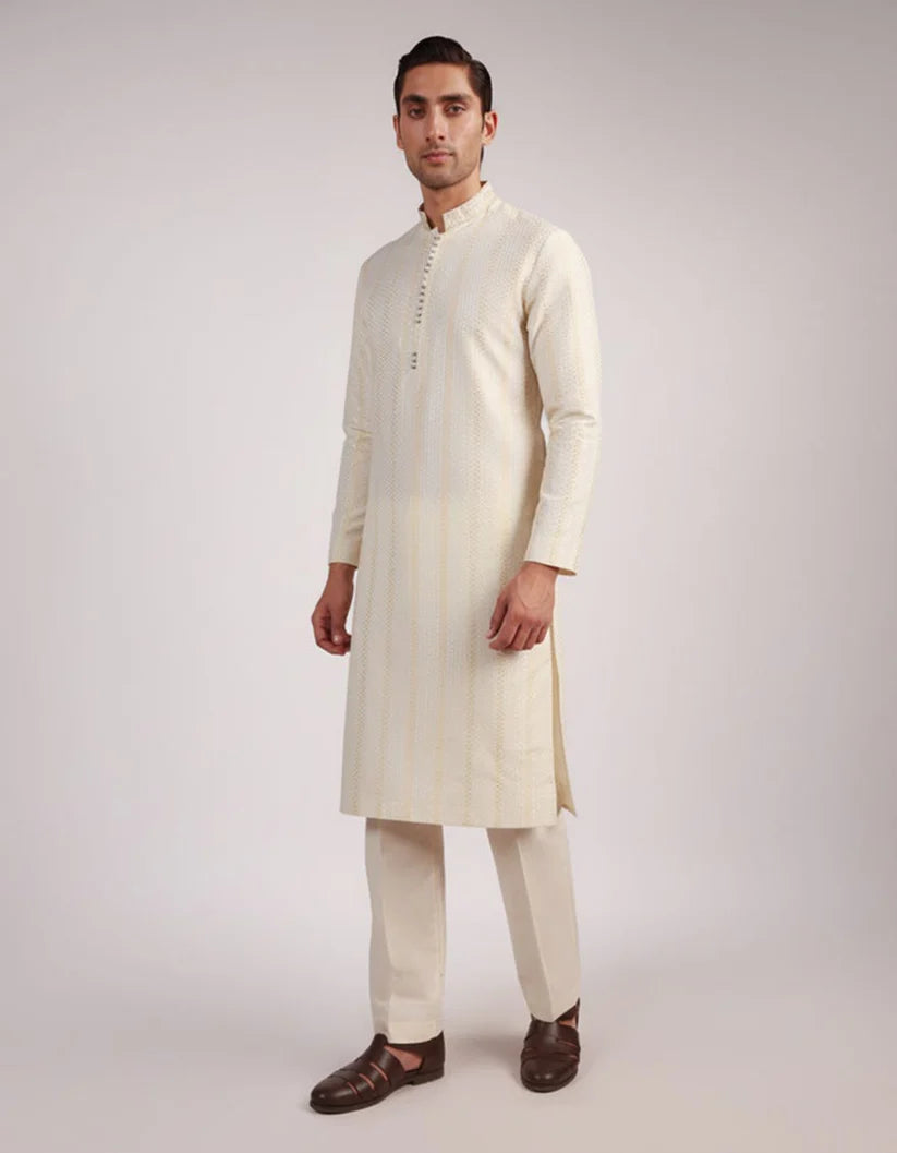 cream formal kurta