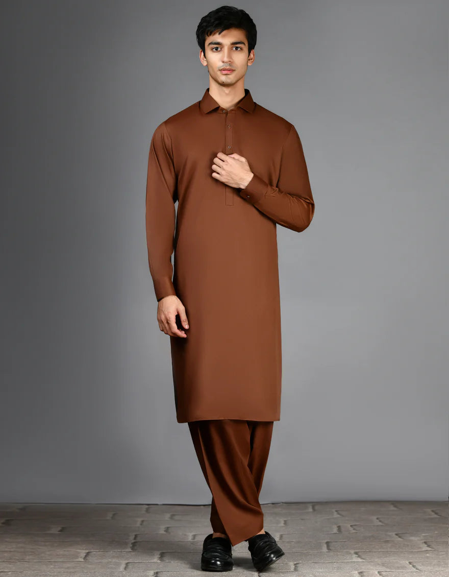 brown kameez shalwar