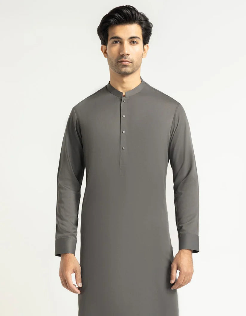 grey plain kurta trousers