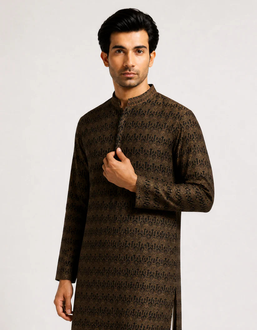 beige formal kurta