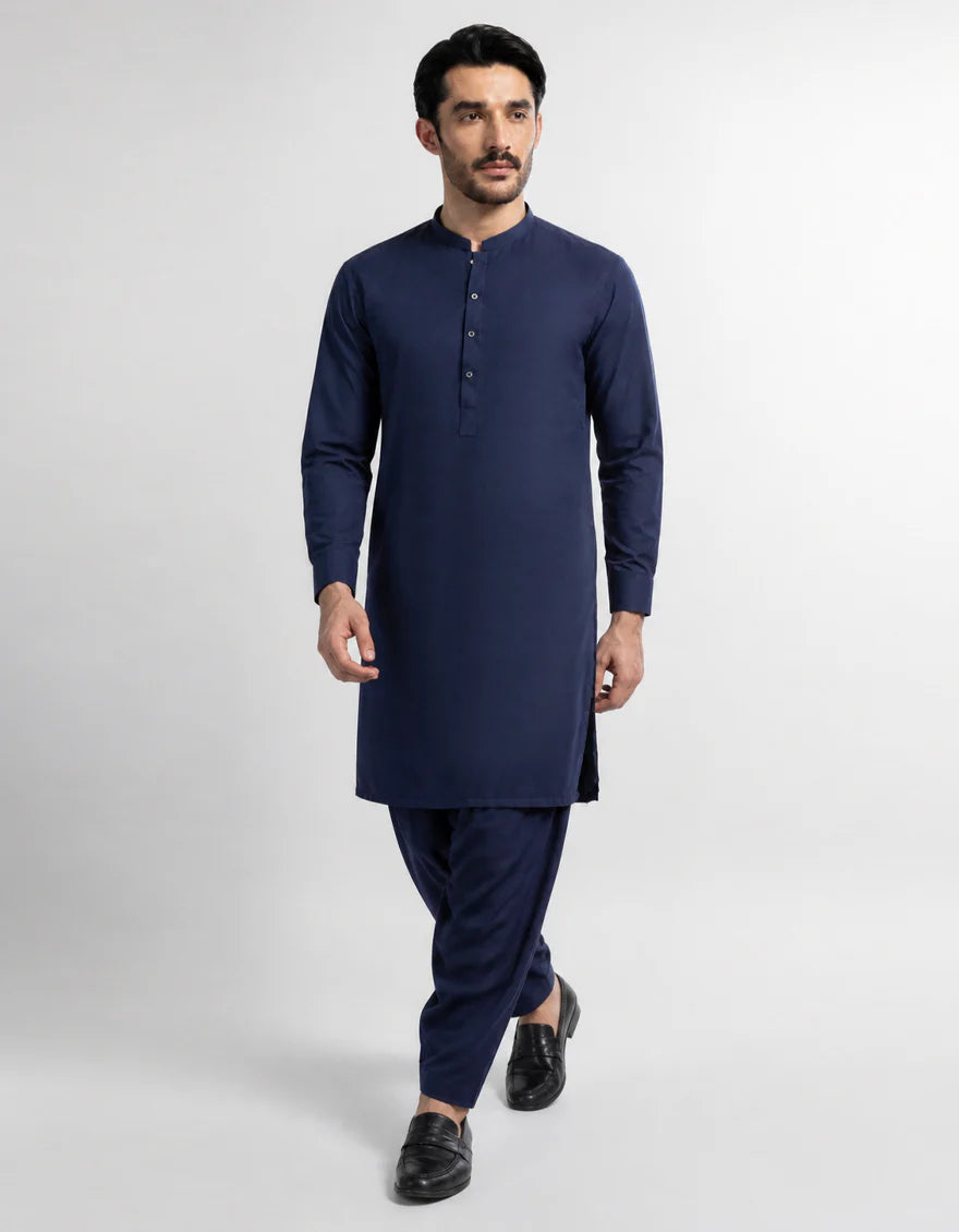 navy blue plain kameez shalwar