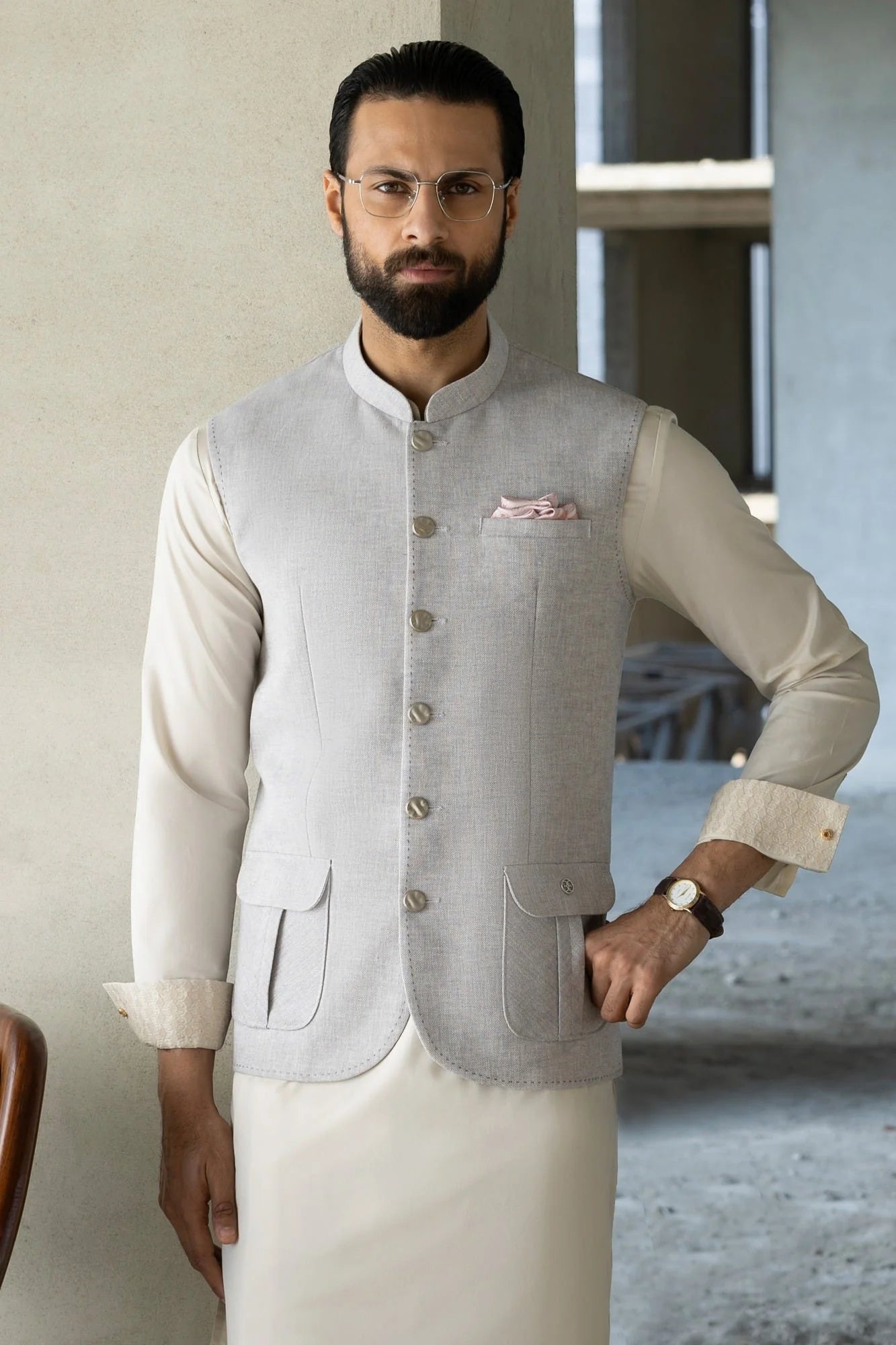 old mill vest - light grey exclusive waistcoat