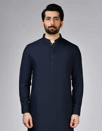 navy blue plain kurta trousers