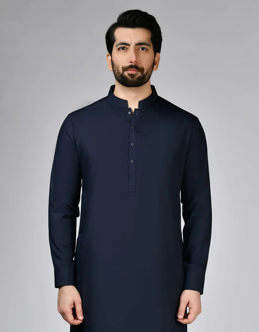 navy blue plain kurta trousers