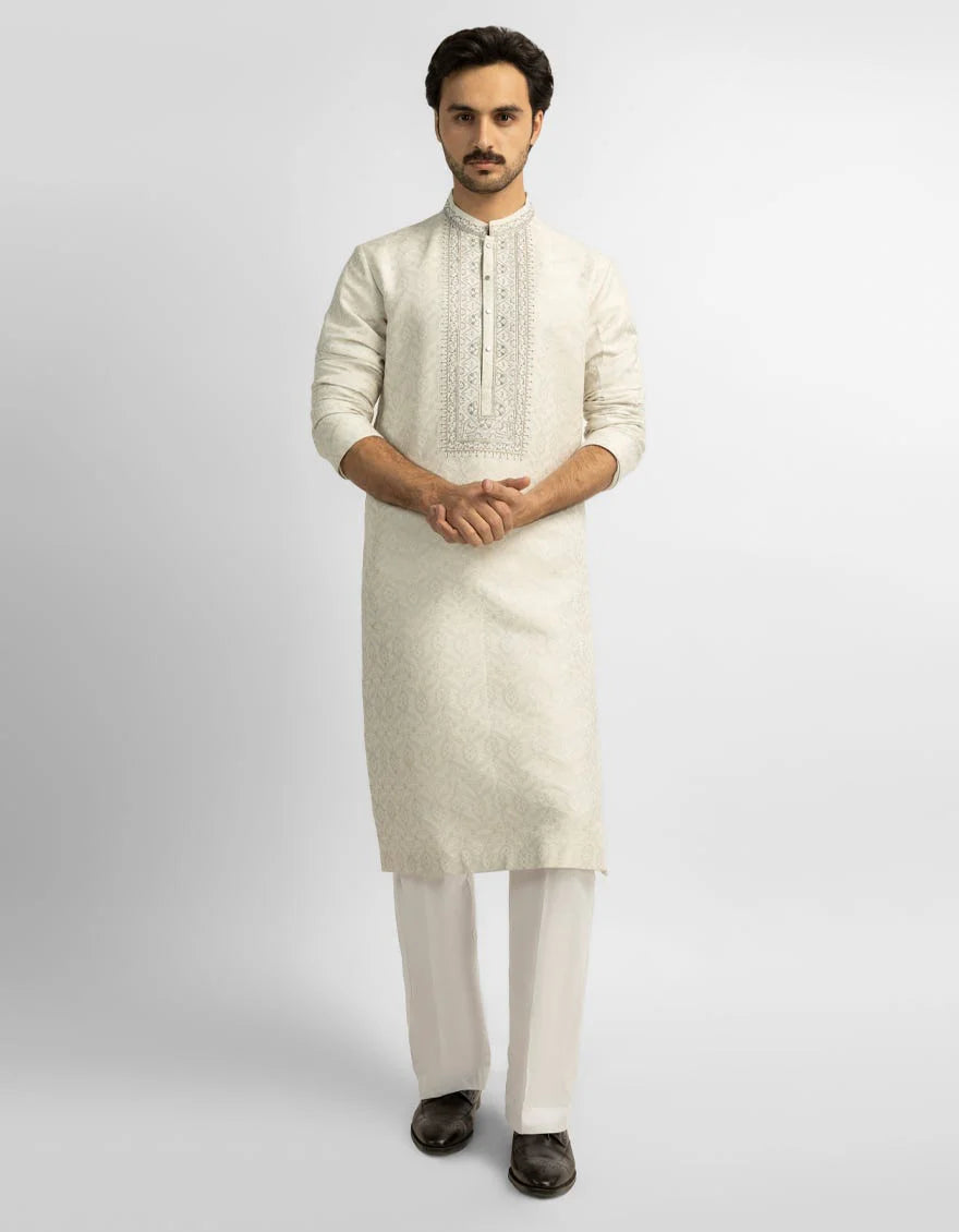 cream formal kurta