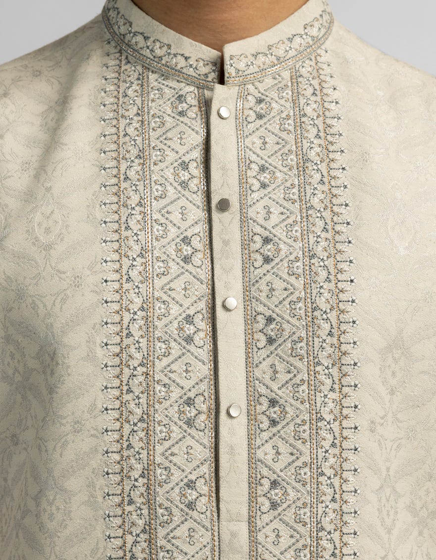 cream formal kurta