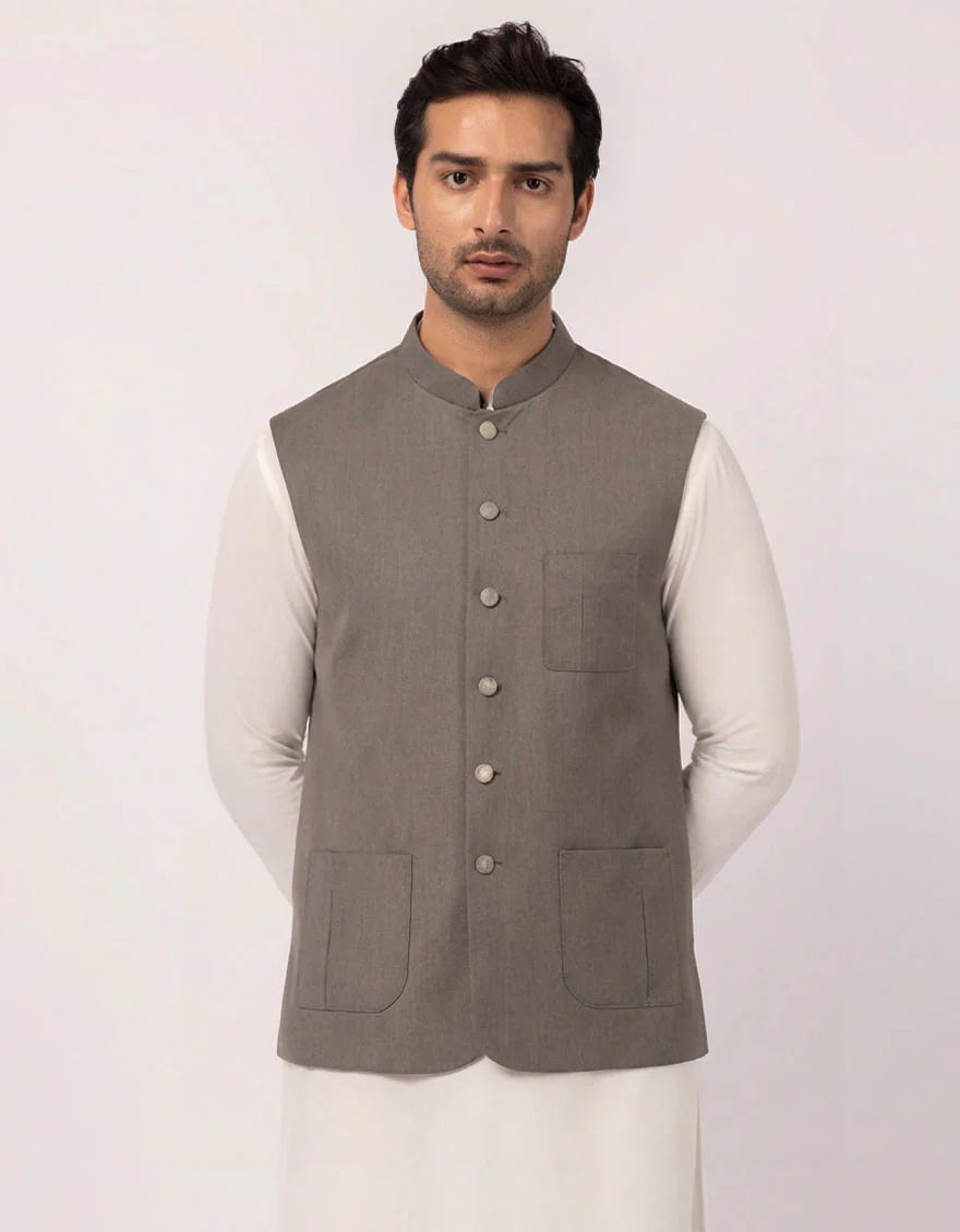 grey suiting waistcoat